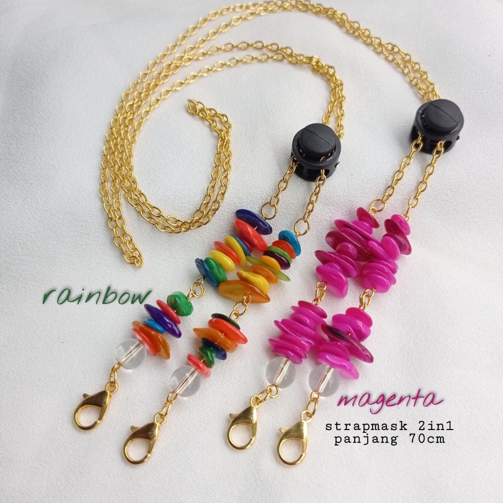 Strap masker mutiara / strap masker mutiara rantai / strap masker 2in1 / strap masker rantai