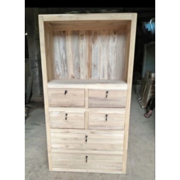 Rak Buku Kayu Jati - Rak Serbaguna - Rak Tempat Berkas Jati Jepara - Mentahan