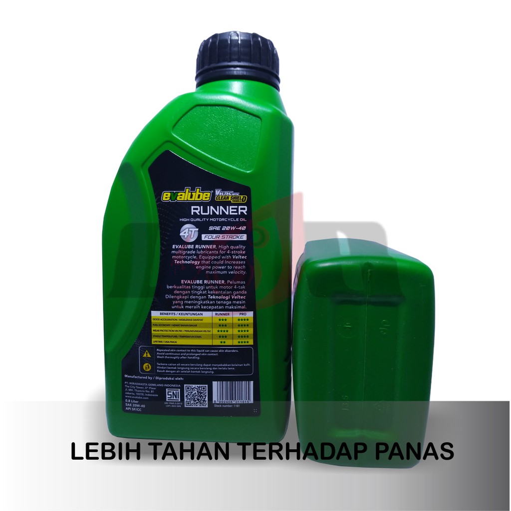 Evalube 4T Running Oli Mesin Motor Bebek Universal Oil 4 Tax Botol 800ml