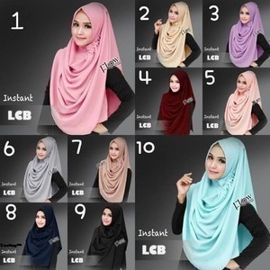 Instan LCB / Hijab Jilbab Instant L.C.B. Pashmina Instan Laudia Chyntia Bella / Kerudung Diammond