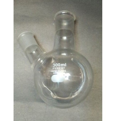 BOILING FLASK 2 NECK 300 ML / LABU DIDIH 300 ML PYREX