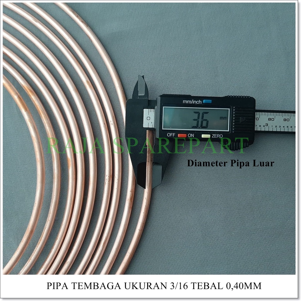 Pipa Tembaga ukuran 3/16&quot; KETEBALAN 0,40MM ( harga eceran per 1 meteran )