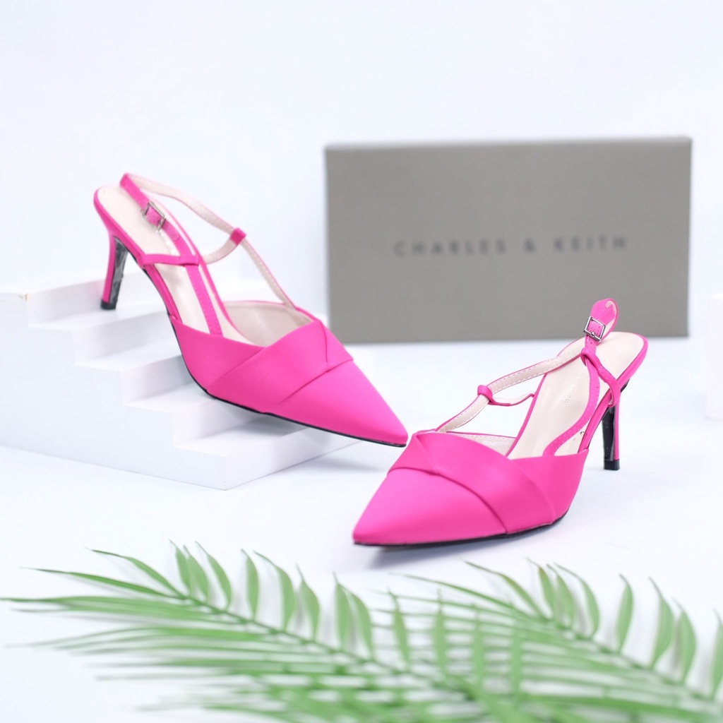 [7.7 Boombastis Sale⚡] - SEPATU WANITA IMPORT FORMAL SATIN CKS497 HAK TINGGI PREMIUM