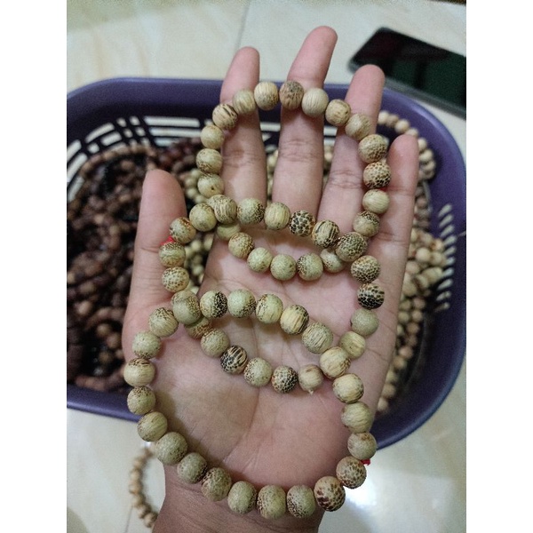 gelang kayu liwung serat macan putih alami