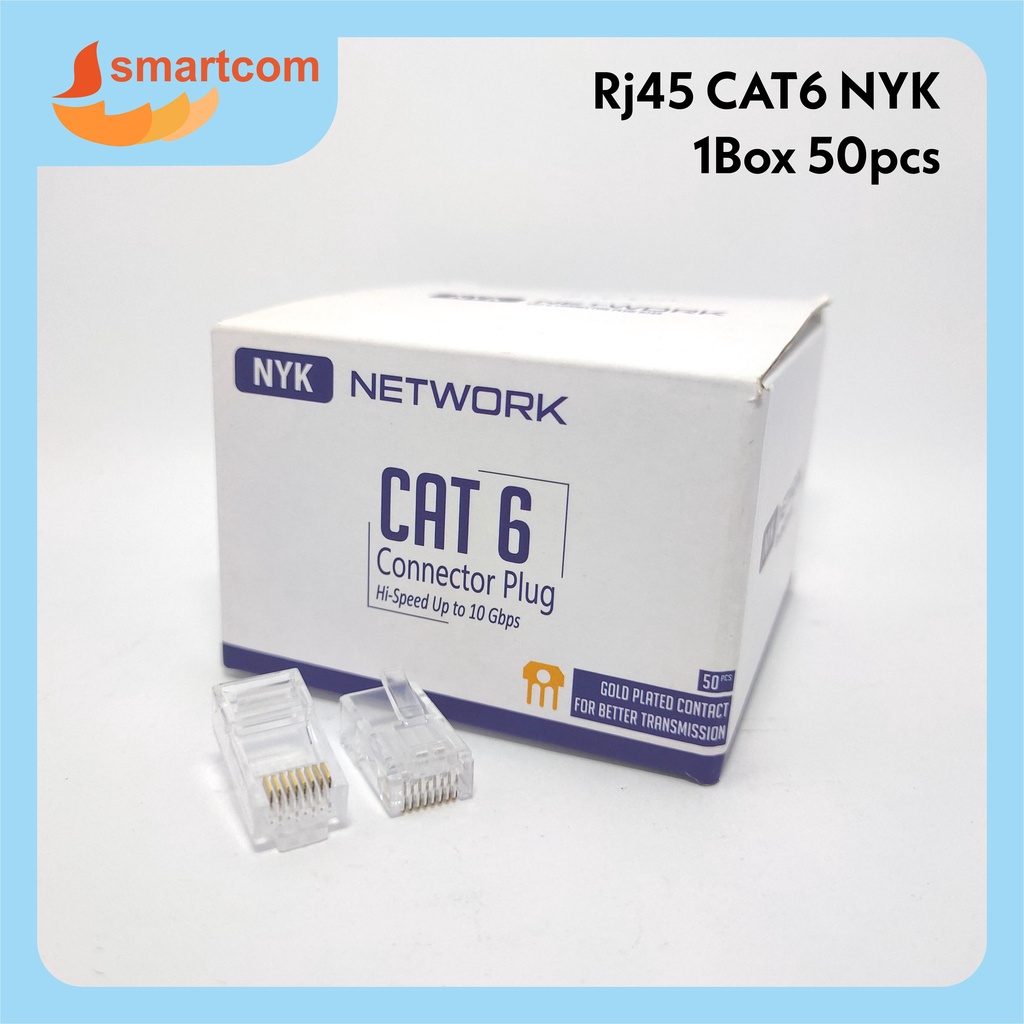 Jual RJ45 NYK CAT6 CONNECTOR CAT 6 ISI 50PCS NYK ORIGINAL Shopee