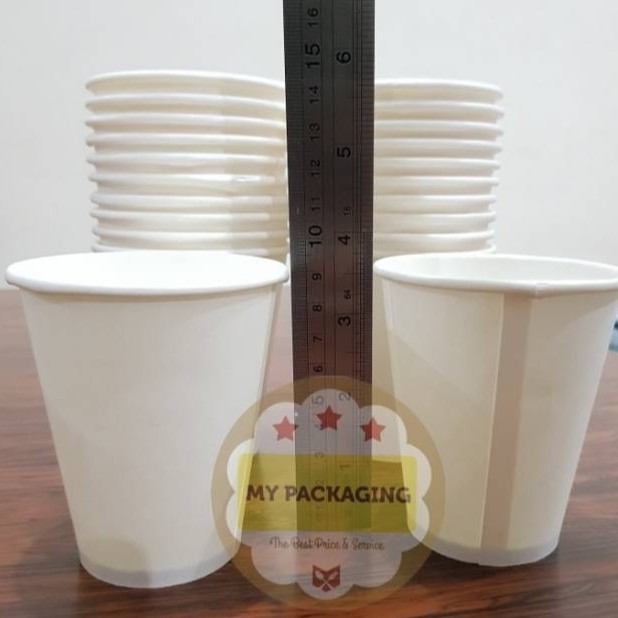 Paper Cup 8oz polos 50pcs Gelas Kertas Kopi Tahan Panas 240ml Coffee 8 oz