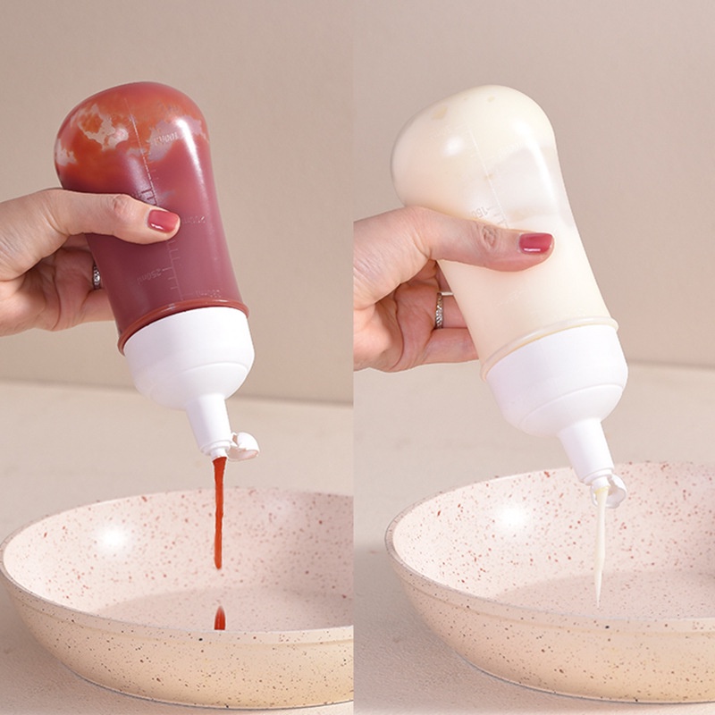 [ Featured ] 350ml Kitchen Sauce Squeeze Bottles /Seasoning Squeeze Dispenser Bottle for Oil Sauce Kitchen Accessories