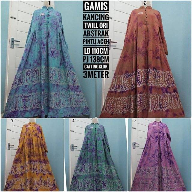 Gamis twill ori motif pintu aceh klok 3meter