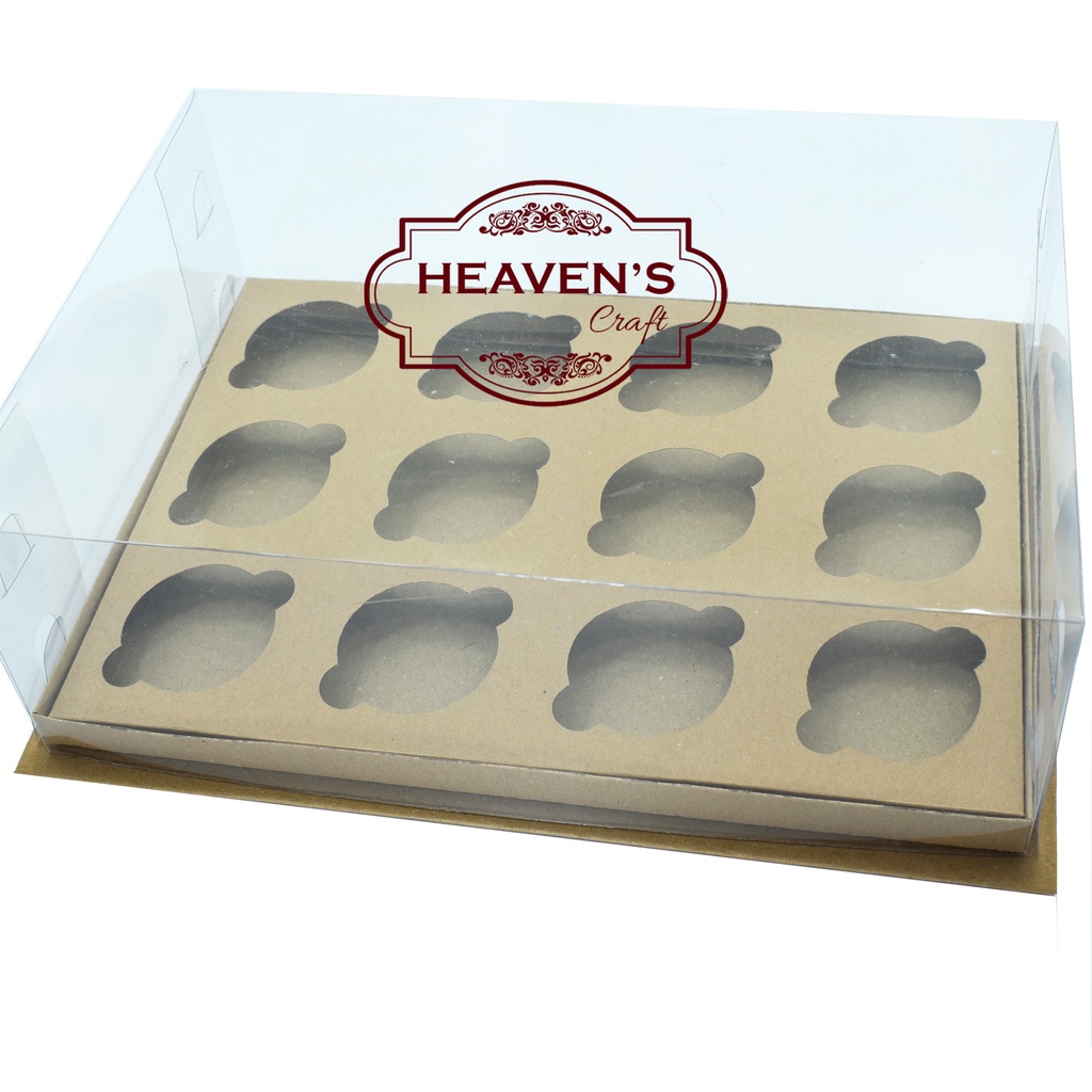 Box cupcake isi 12 kraft