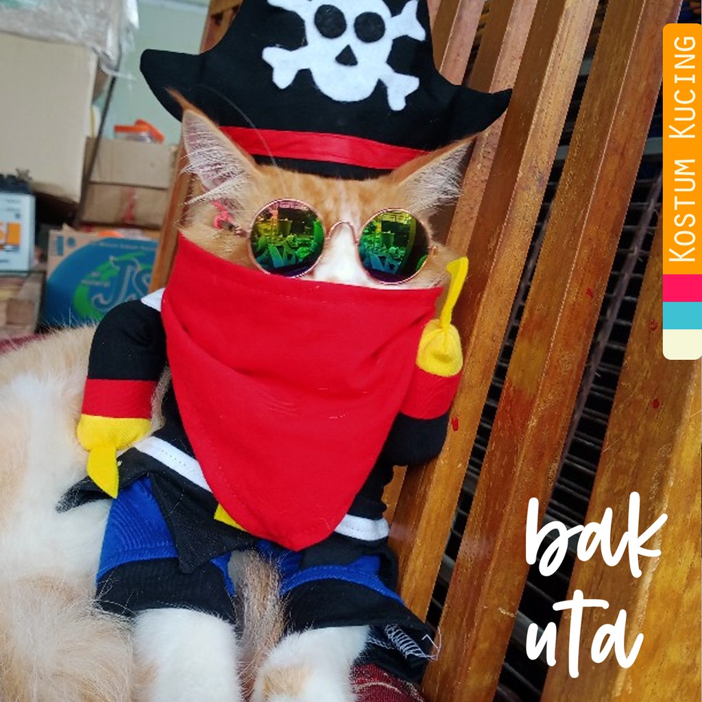 Kostum pirate bajak laut untuk kucing &amp; anjing /Jual Baju Kucing Terlengkap &amp; Berkualitas size S-XL