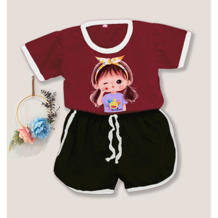 Setelan baju playful colour anak combi 4 / setelan anak polos / setelan anak kombinasi
