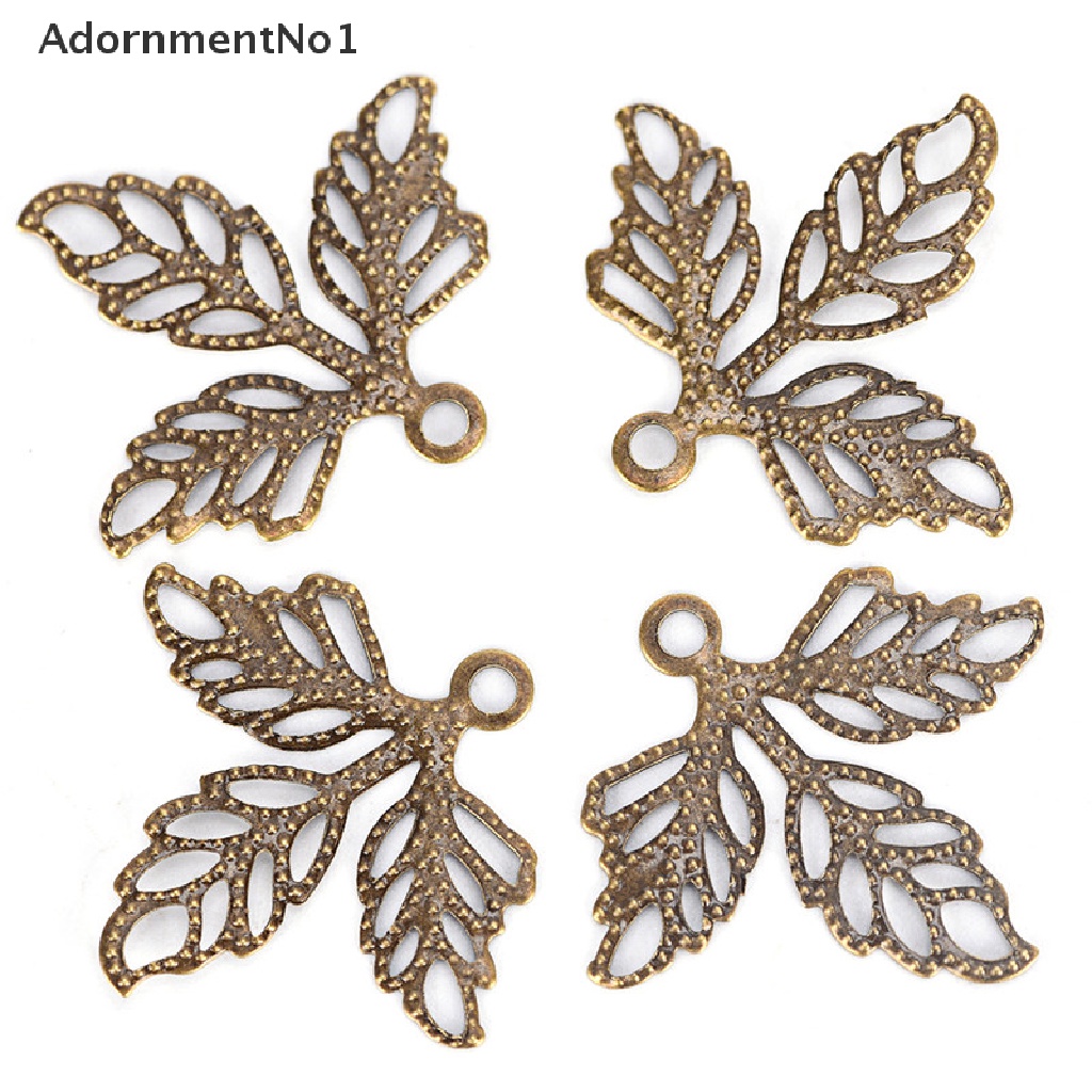 (AdornmentNo1) 100pcs / Set Konektor Bentuk Daun Bahan Metal Untuk Membuat Perhiasan DIY