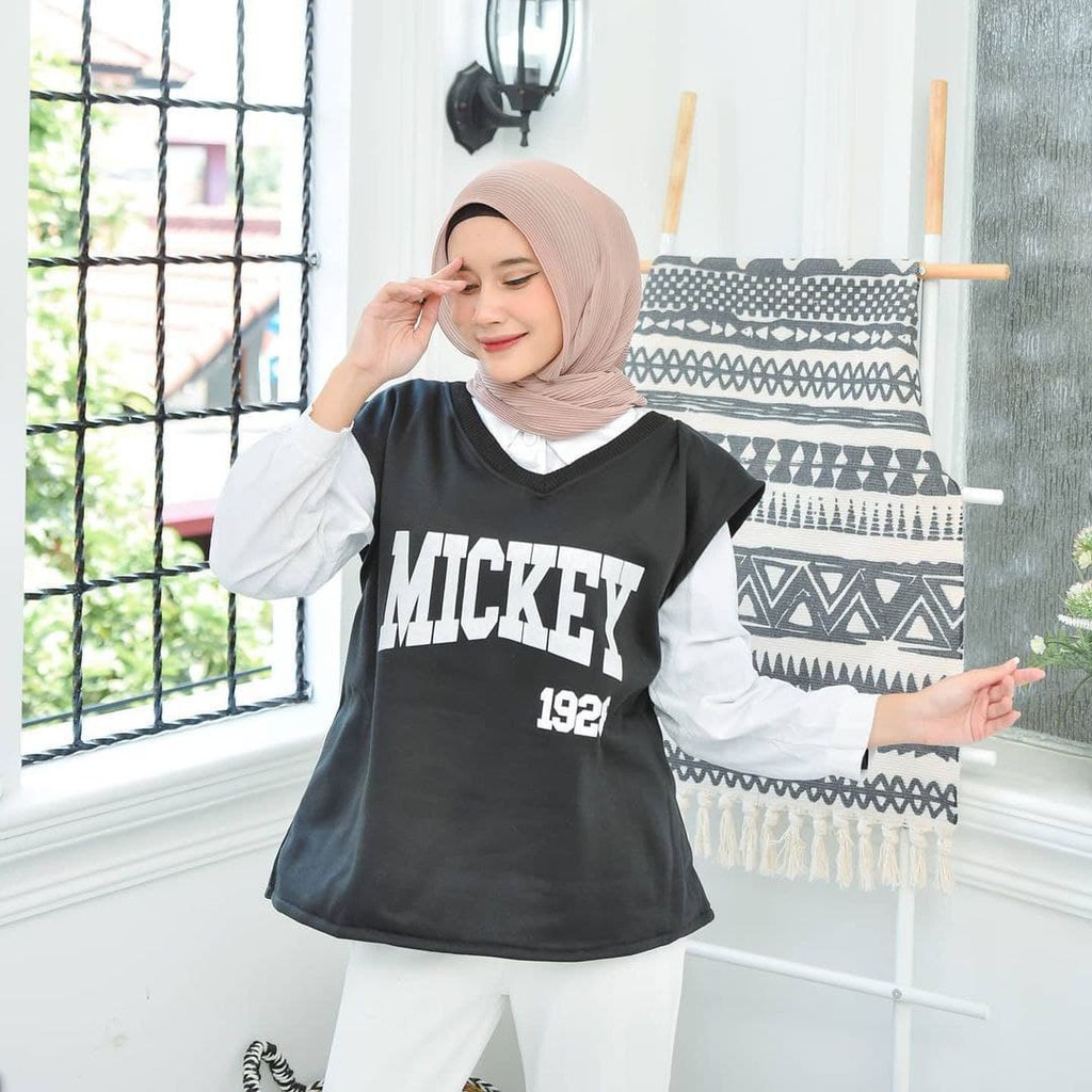 Nara Grosir - Mickey Vest l Sweater Polos l Sweater Pria dan Wanita