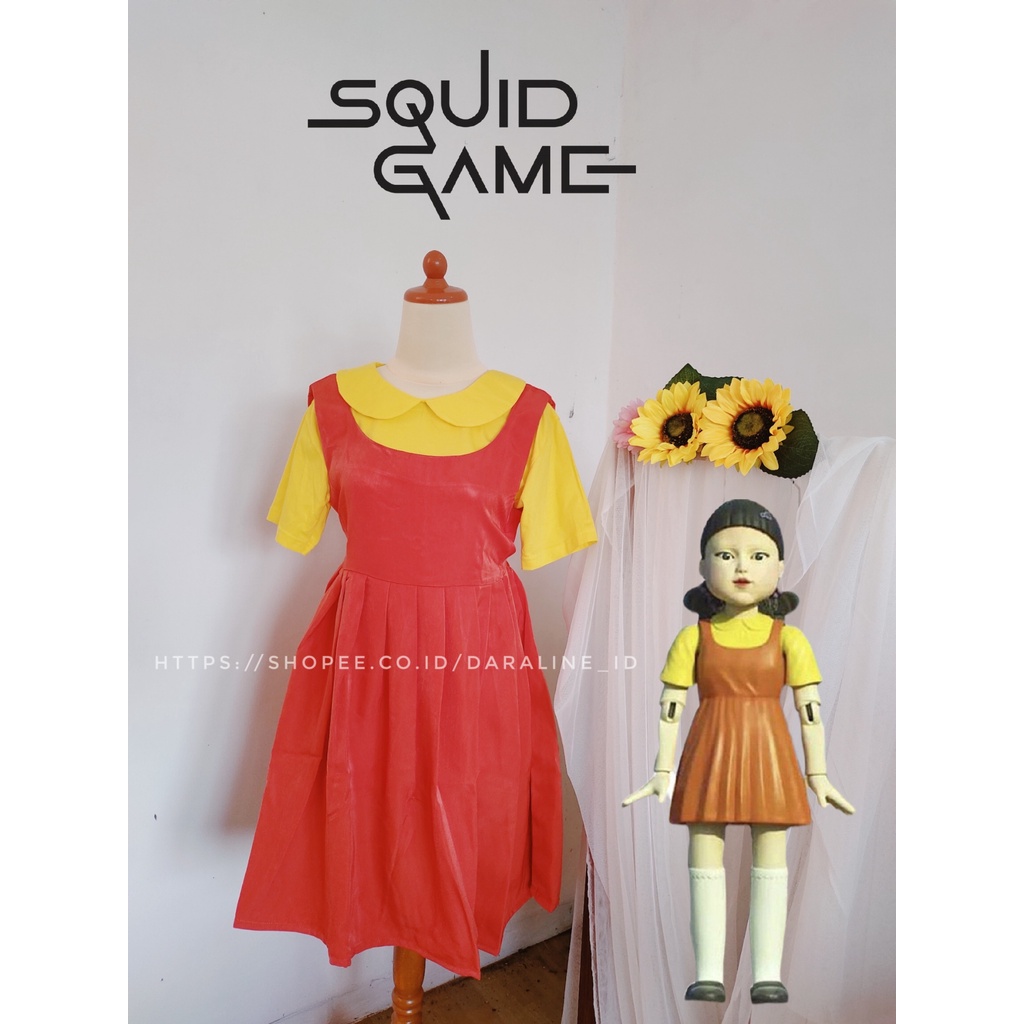 KOSTUM COSPLAY SQUID GAME DOLL