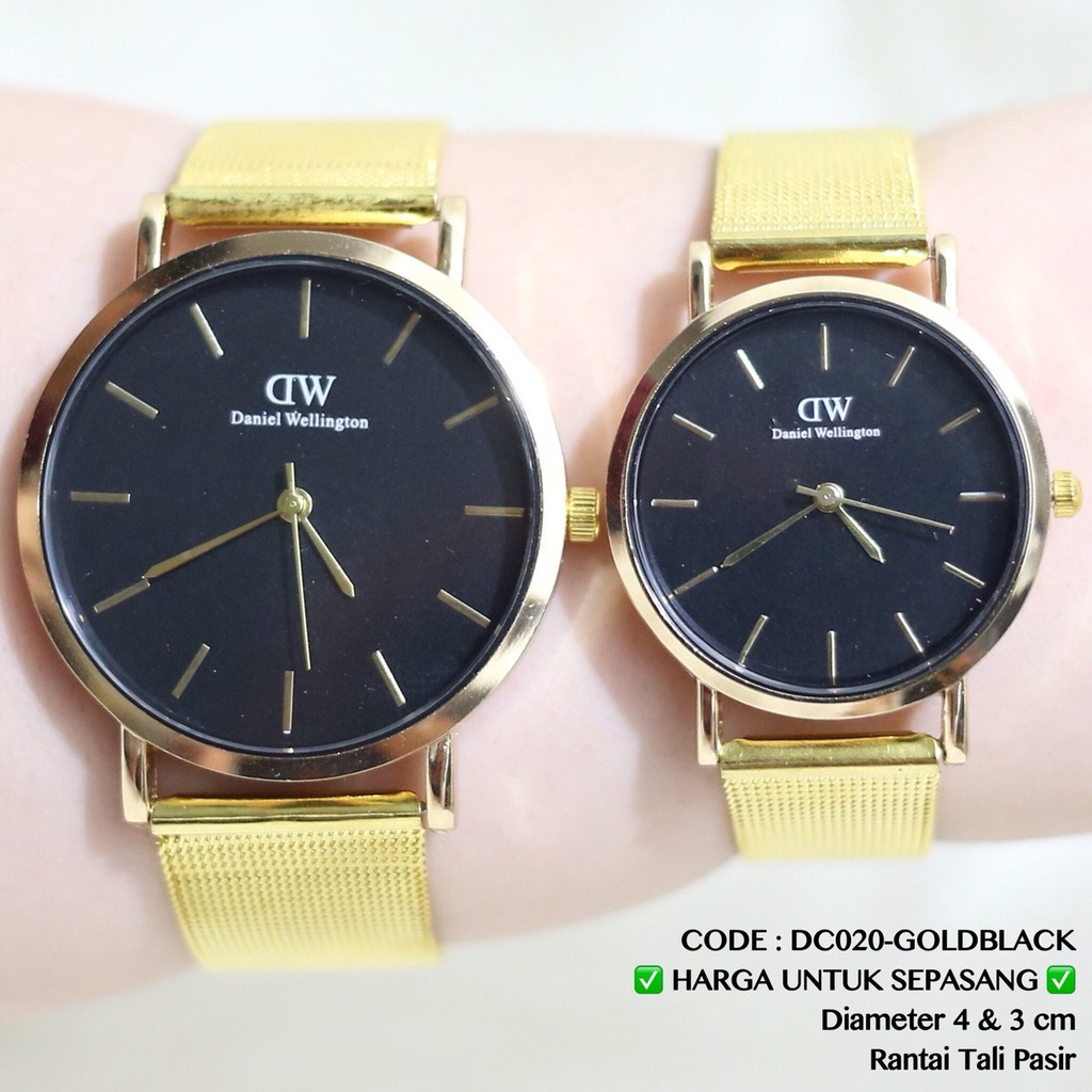 Jam tangan couple murah pria wanita classic rantai pasir grosir ecer DC020