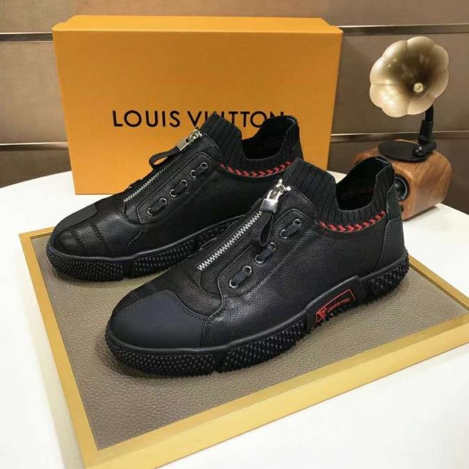 Sepatu Sneaker Pria Lv Louis Vui Tton Black Resleting Mirror Sp98972