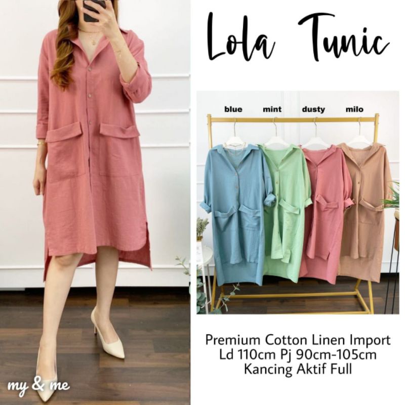 Lola Tunik | Atasan Tunik Premium Cotton Linen Import