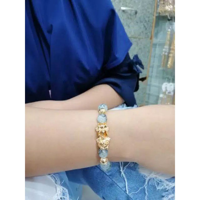 Gelang rangan wanita //perhiasan lapis emas //gelang pixu //gelang