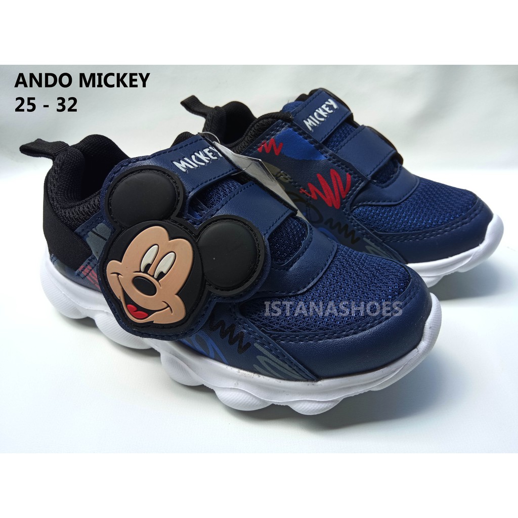 SEPATU ANDO KARAKTER MICKEY MOUSE SEPATU ANAK LAKI LAKI PEREMPUAN USIA 2 3 4 5 6 7 TAHUN NV