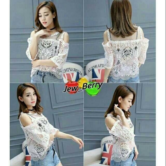SC-5011 MATTIE TOP IMPORT BKK | Atasan Wanita Blouse Wanita Atasan Brokat Import Bangkok Baju Wanita