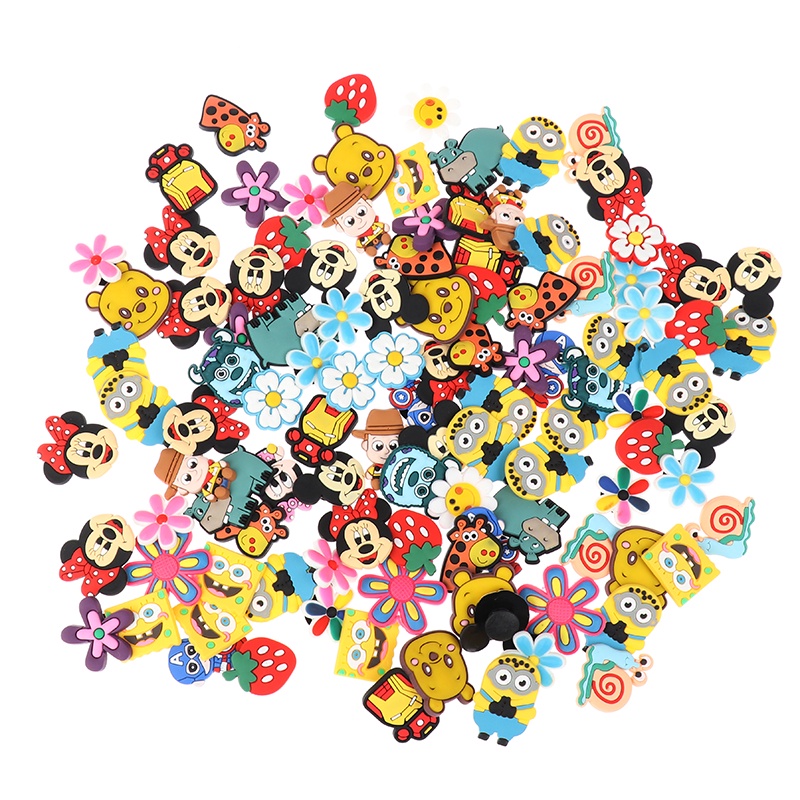 20pcs Stiker Dinding Dengan Bahan Pvc Dan Gambar Kartun Crocs Jibbitz