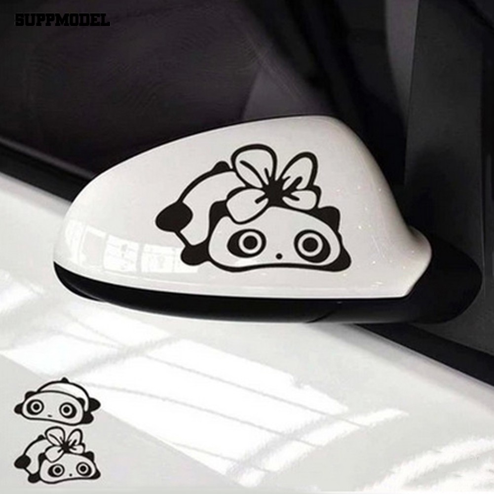 2Pcs Stiker Decal Reflektor Motif Mata Panda untuk Mobil