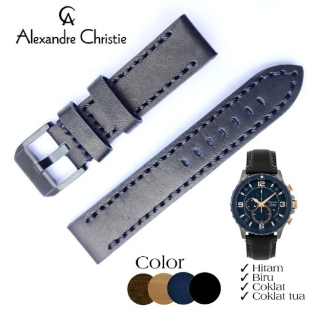 Alexandre Christie AC 6505 Strap Leather Watch Band Tali Jam 6505