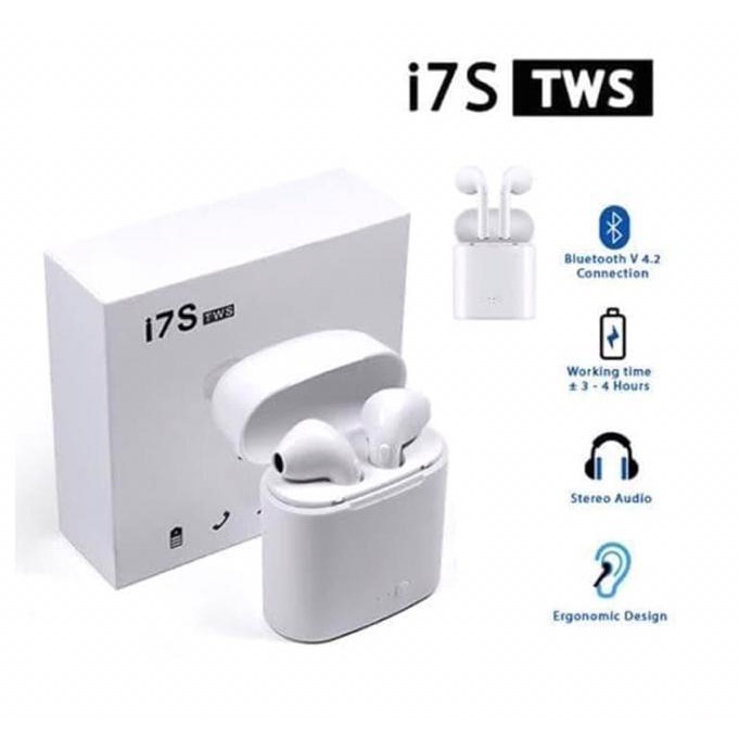 TWS I7S HEADSET EARPHONE BLUETOOTH 5.0 I7s DOUBLE SPORT TRUE WIRELESS TWS IOS/ANDROID TERSEDIA