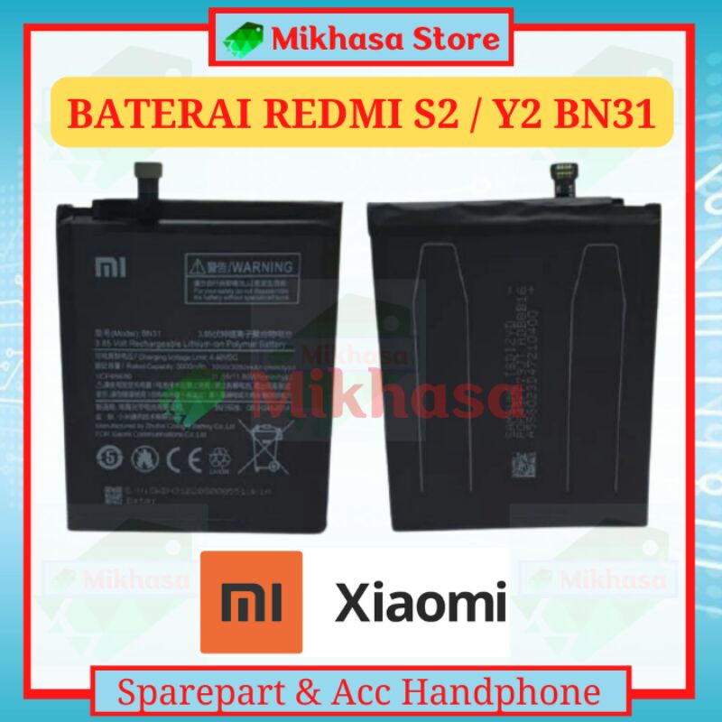 Batre Baterai BN31 Battery Battre Xiaomi Redmi Bateray Batere S2 | Y2 BN31 Original 100% Mikhasa Sto