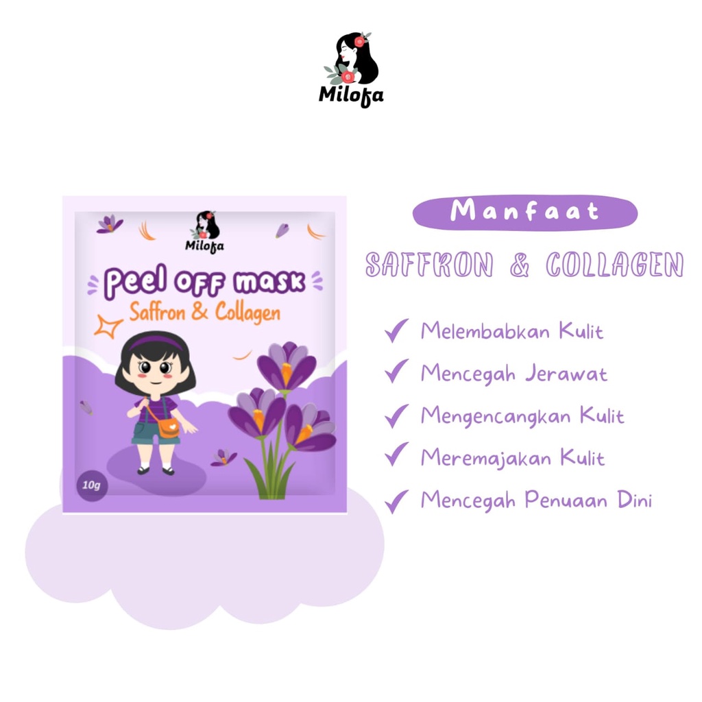 Kanzo - [BPOM] Masker Peel Off Milofa 10gr / Peel Off Mask Milofa 10gr Vitamin C &amp; Collagen / Masker Wajah Peel Off Mask Milofa 10gr