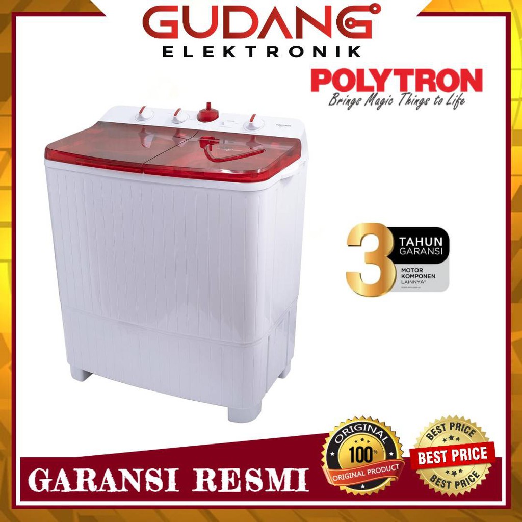 MESIN CUCI 2 TABUNG POLYTRON PWM 751 TWIN TUBE POLY PWM751