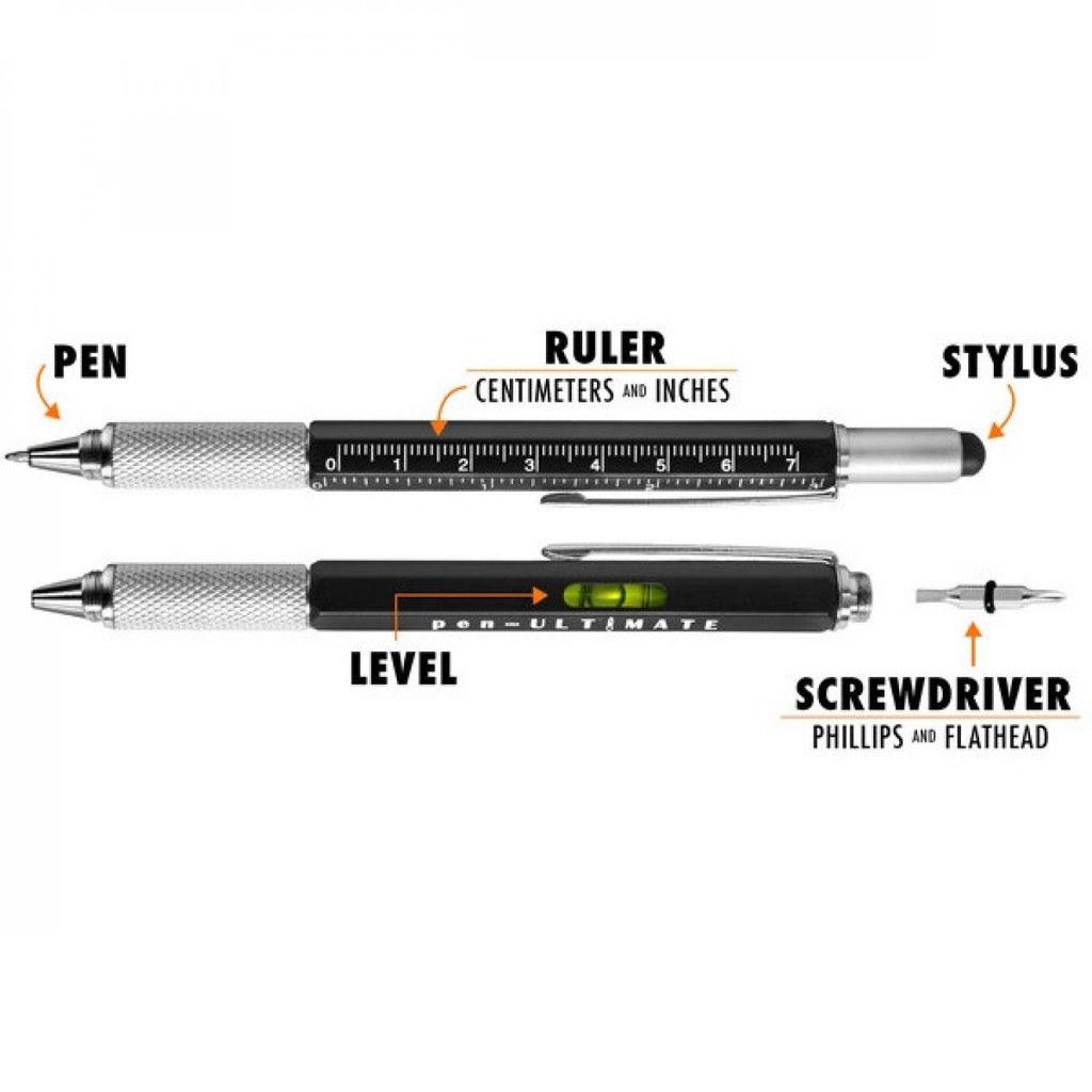 

Pena Multifungsi Metal Stylus + Penggaris + Level + Obeng [Gadget.Nation]