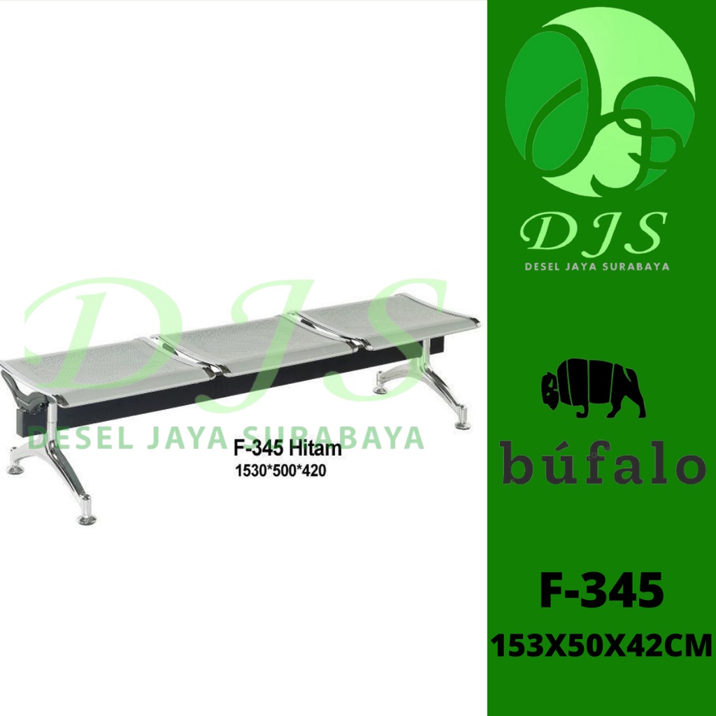 Kursi Tunggu 3 Dudukan - Kursi Tunggu 3 Seat - Kursi Bandara 3 Seat - F-345 - Tanpa sandaran