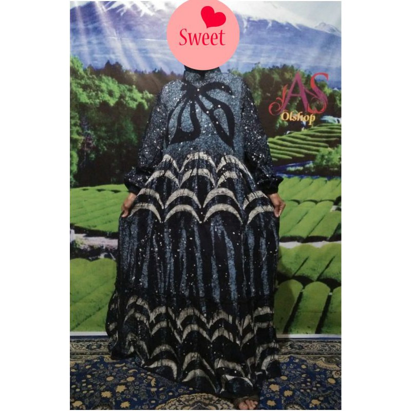 Gamis Twill Ori Rempel Susun Bahan Tebal Premium Twil Bulan Sabit Pekalongan
