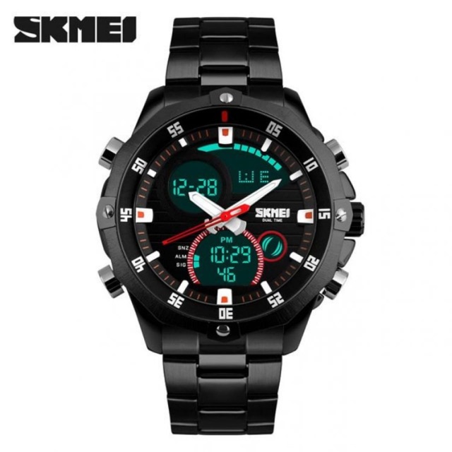 Jam tangan rantai skmei 1146 black men