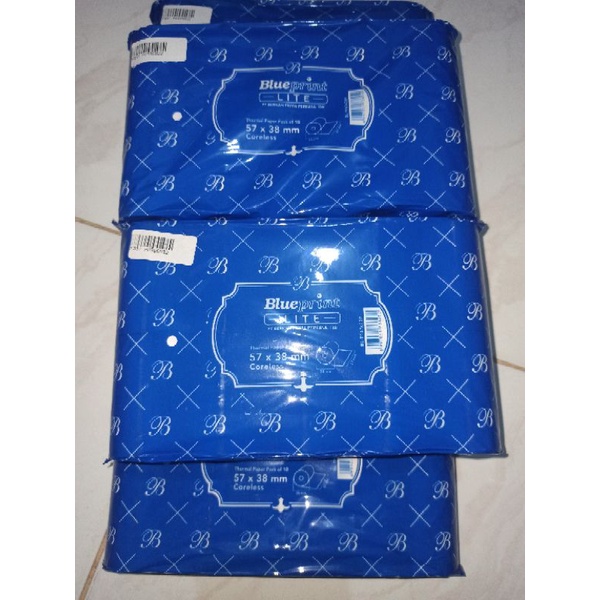 BLUEPRINT Kertas Thermal 57x38 Printer thermal kasir BP- lite 58d / Eco 58d / m58 / mesin edisi / printer thermal kasir merek lain 57 x 47 / 57 x 38 / 57 x 30 Coreless (10 roll)