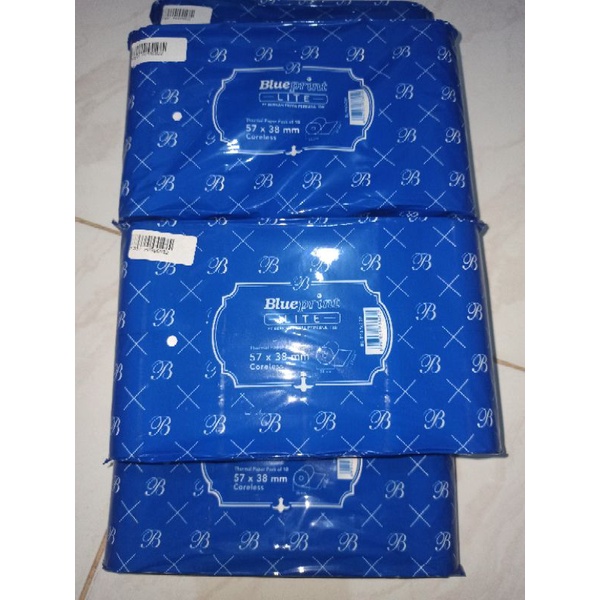 BLUEPRINT Kertas Thermal 57x38 Printer thermal kasir BP- lite 58d / Eco 58d / m58 / mesin edisi / printer thermal kasir merek lain 57 x 47 / 57 x 38 / 57 x 30 Coreless (10 roll)