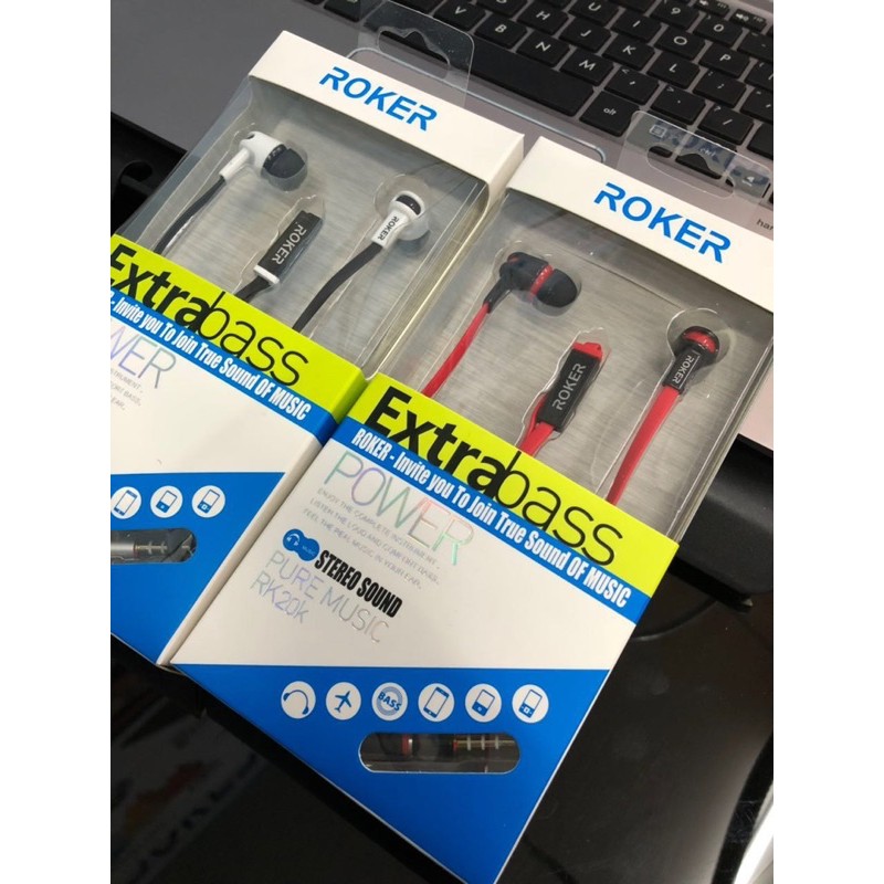 PROMO HANDSFREE ROKER RK20K EARPHONE EXTRABASS RK-20K