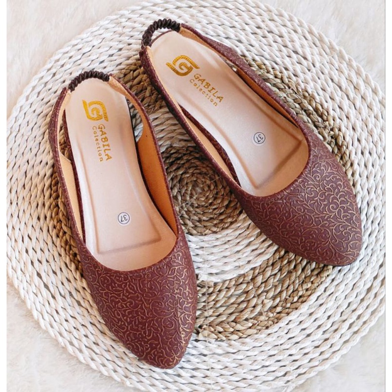 SANDAL SELOP TALI KARET SALUR ETNIC HAK 3CM