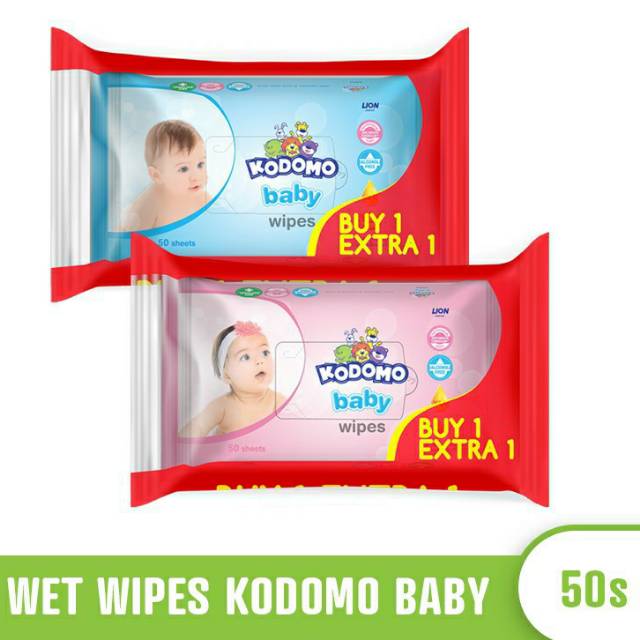 Tissue Basah Kodomo 50s free 50s (Buy 1 Extra 1)