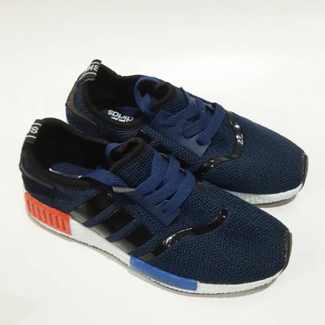 Sepatu Kets Anak Adidas NMD Junior Hitam Pink Merah Navy