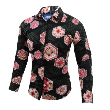 PROMO TOKO BARU | KEMEJA BATIK PRIA SLIM FIT ORIGINAL HEM ABATE HEM BATIK PRIA SLIM  KATUN SOLO VR13