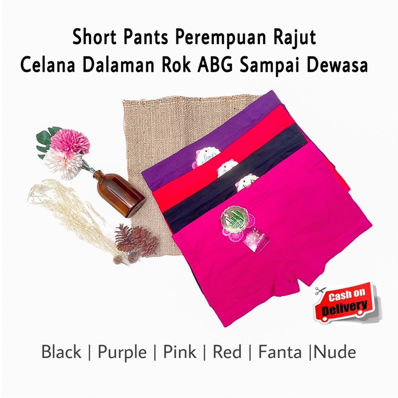 Celana Short Pants Rajut Celana Pendek StritPendek Dalaman Rok Wanita Jumbo Leging Pendek Wanita