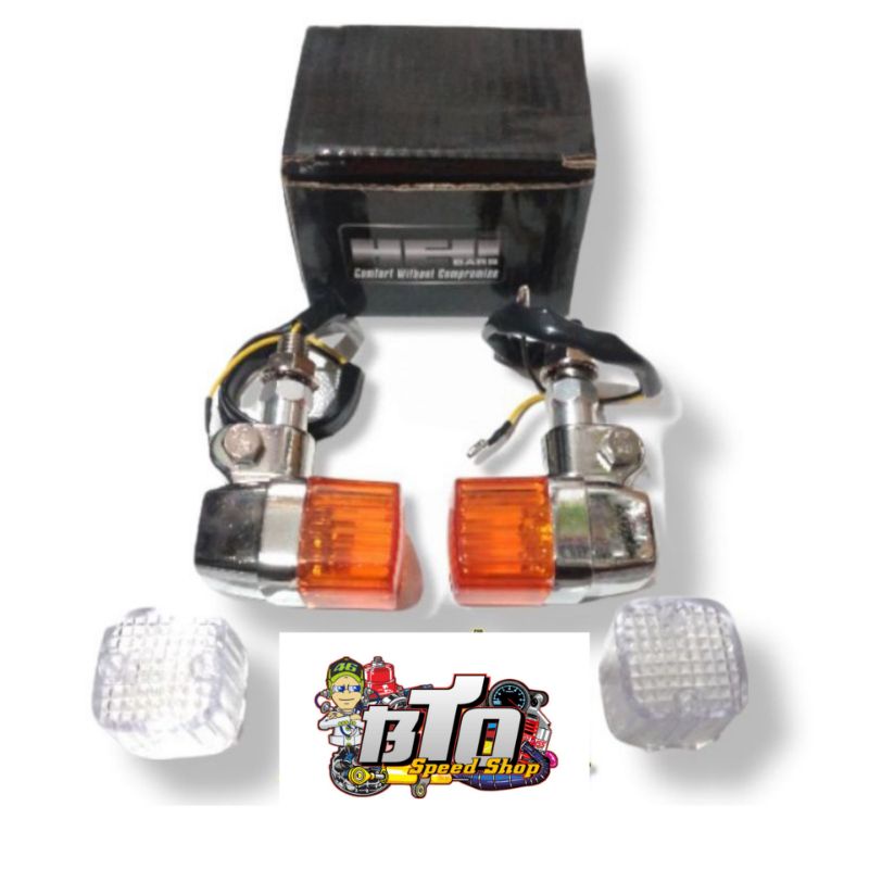 00Lampu Sein CB Reting Motor Palu Kotak Bulat Helibars Impor lampu sein sen riting LED