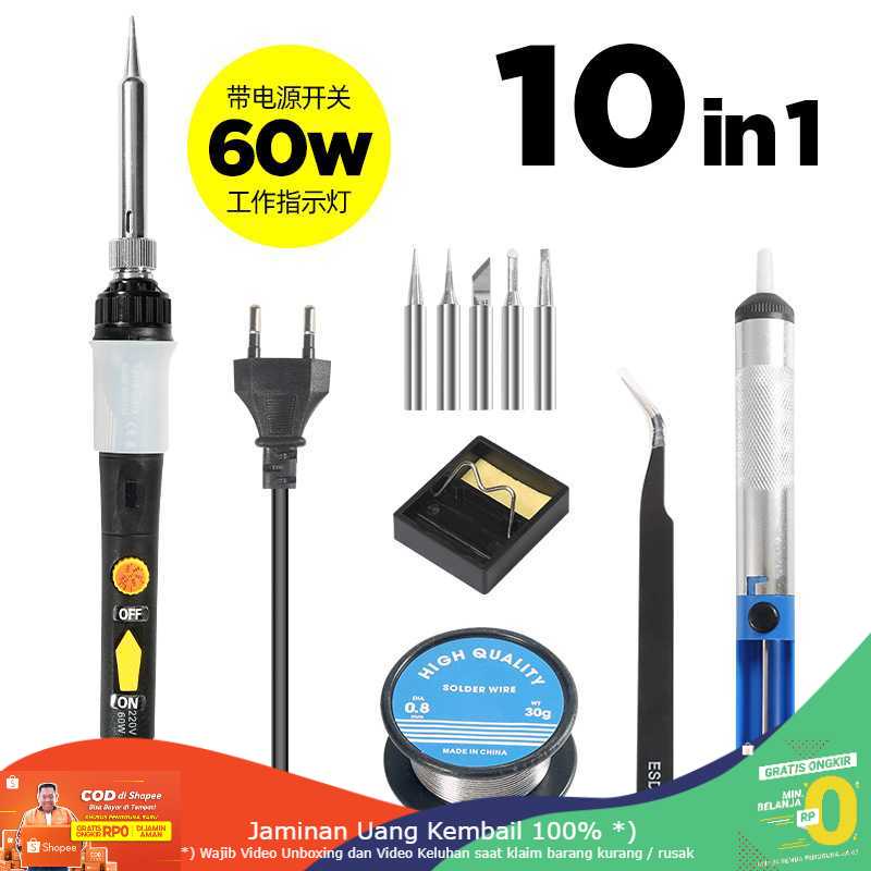 (BISA COD) RVOSTR OLOEY Solder 10in1 Adjustable Temperature LCD Display 220V 60W - OCE60