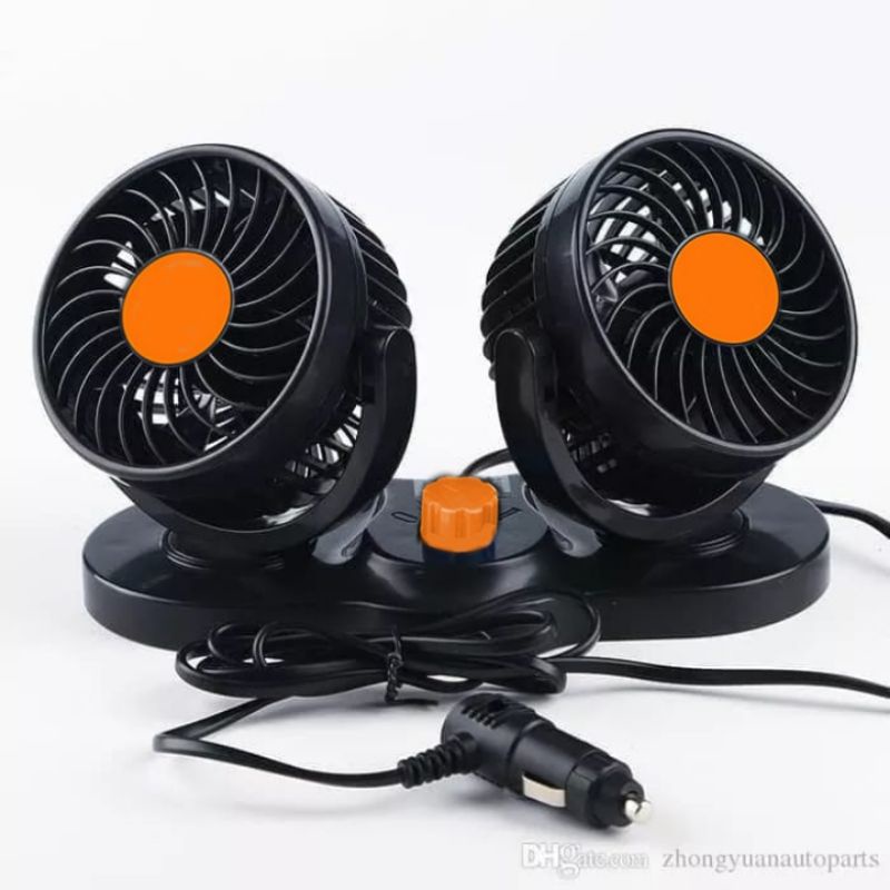 Kipas Angin Mobil T304 Car Cooling Double Fan/Kipas Angin Mobil 24 Volt