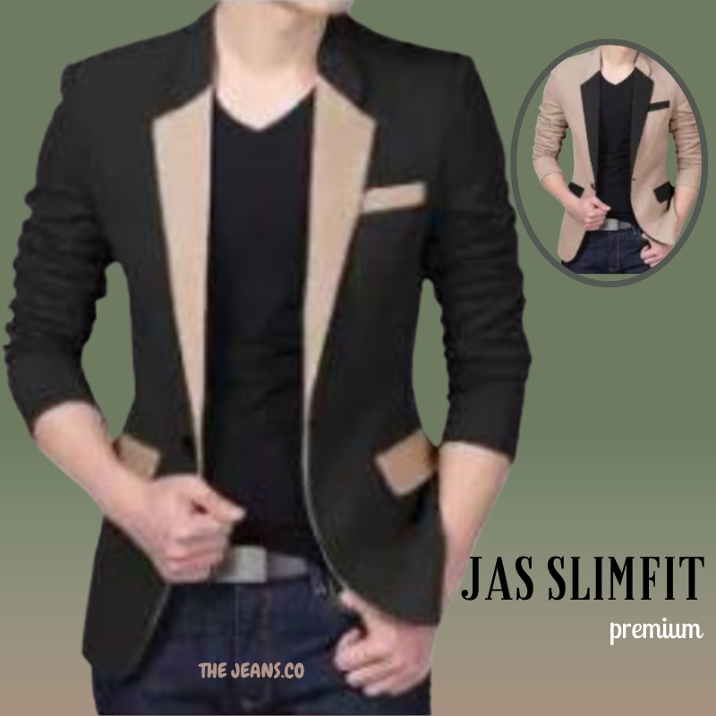 Blazer Cowok Formal Semi Slimfit Casual/ Outer Style Pria Korea Kekinian/Jas Remaja Laki-laki  Casua