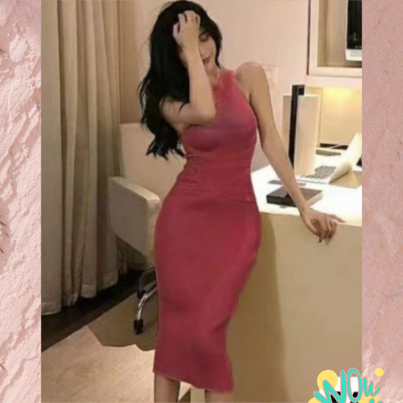 SC-6217 ABELLA DRESS IMPORT | Dress Wanita Dress Rajut Import Midi Dress Bodycon Dress Baju Bangkok 