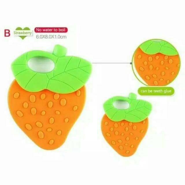 ready jkt baby teether silicone gigitan bayi silikon mainan gigi bayi bentuk buah