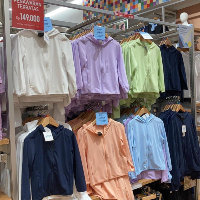 Jaket anak airism UV protection mesh resleting uniqlo
